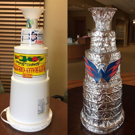 Create your own Stanley Cup! #allcaps Stanley Cup Trophy, Hockey Diy, Mn Wild, Valentine Stuff, Hockey Room, Hockey Party, End Of Year Party, Hockey Birthday, Wild Party