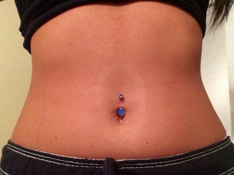 My new belly piercing with a blue stone belly ring 💙 outside ring is from sleeping with a cover on it Blue Belly Button Piercing, Belly Piercing, Belly Button Piercing, Belly Ring, Belly Rings, Belly Button, Blue Stone, Belly Button Rings, Style Guides