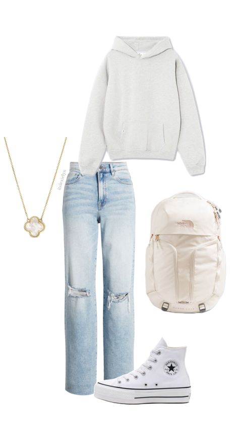 school outfit inspo #schoolfit #schooloutfit #outfitinspo #outfitideas #outfitidea #falloutfit #summeroutfit #cuteoutfit #summerfit #beachfit #summeroutfit #aesthetic #preppy #fitinspo #fashion #style Cold Outfit, Simple Outfits For School, Aesthetic Preppy, Classic Style Outfits, Outfit Layout, Casual Preppy Outfits, Outfit Inspo Casual, Trendy Outfits For Teens, Cute Lazy Day Outfits