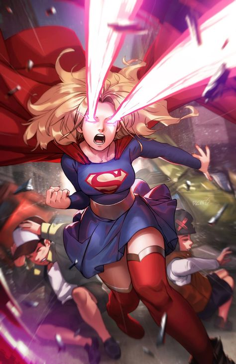 Derrick Chew, Art Cyberpunk, Supergirl Comic, Superhero Costumes, Dc Comics Girls, Dc Comics Wallpaper, Supergirl Dc, Superman Family, Dc Art