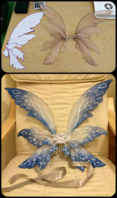 Blue Fairy Wings, Diy Fairy Wings, Fairy Cosplay, Fairy Crafts, Cosplay Tutorial, Blue Fairy, Wings Costume, Diy Fairy, Cosplay Diy