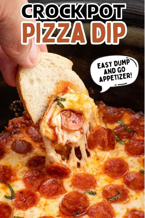 Crock Pot Pizza Dip Hot Pizza Dip Crockpot, Hot Pizza Dip Pampered Chef, Pizza Dip Crockpot Crock Pot, Crock Pot Finger Food Ideas, Christmas Crock Pot Appetizers, Crockpot Pepperoni Dip, Pizza Dip Recipes Crockpot, Slow Cooker Pizza Dip, Hot Appetizer Dips Crockpot