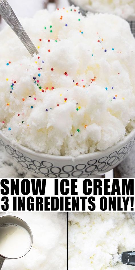 SNOW ICE CREAM RECIPE- Learn how to make quick, easy, diy, best, homemade ice cream with 3 simple ingredients: fresh snow, condensed milk, vanilla. Rich, creamy and many flavor variations possible! From CakeWhiz.com #icecream #dessert #recipes #snow #snack #frozen #vanilla Snow Ice Cream Recipe, Snowcream Recipe, Snow Recipe, Best Homemade Ice Cream, Easy Homemade Ice Cream, Snow Ice Cream, Snow Cream, Pastas Recipes, Homemade Ice Cream Recipes