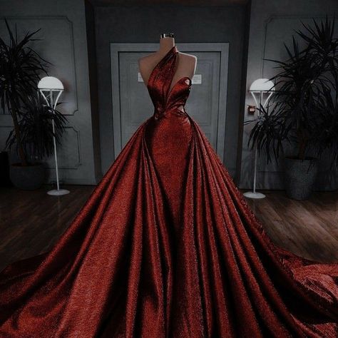 Ruby Dress Gowns, Red Ballroom Gown, Winter Outfit Woman, Red Ballroom Dress, Ballroom Dress Gowns, Dress Aesthetic Elegant, Red Ballroom Dresses, Princess Dress Patterns, Jungkook Ff