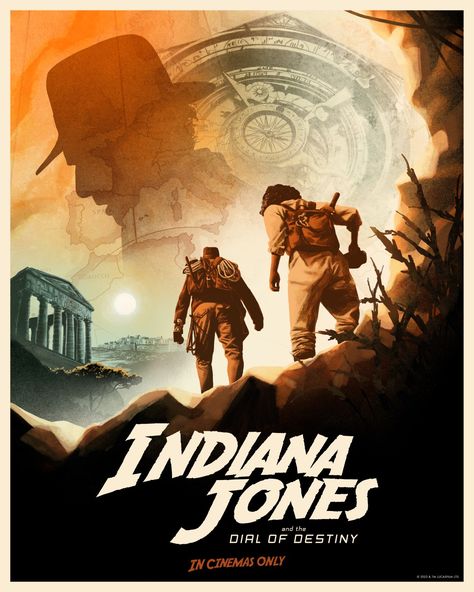 Official poster for Indiana Jones and the Dial of Destiny - illustrated by Conor Merriman Dial Of Destiny, Illustrated Poster, Indiana Jones, Destiny, Indiana