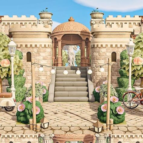 Acnh Museum Dimensions, Animal Crossing Parisian Theme, Acnh Manor House, Acnh France Island, Acnh Castle Garden, Acnh Castlecore Entrance, Elegant Acnh Island, Acnh Castle Build, Acnh Elegant Entrance