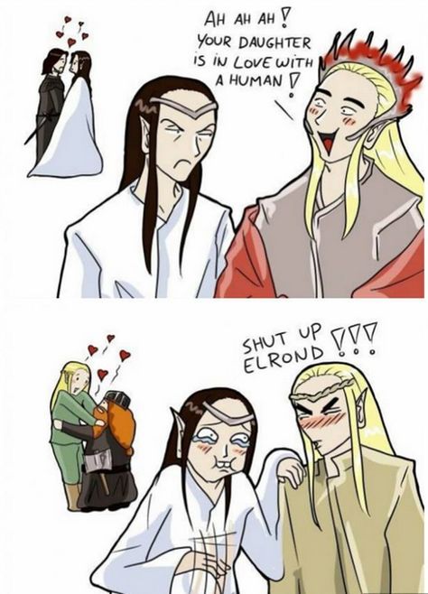 LOTR comics Hobbit Funny, Legolas And Gimli, Legolas And Thranduil, Lotr Funny, Tauriel, Sherlock John, John Watson, Thranduil, Jrr Tolkien