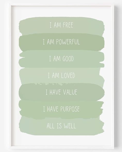 Amazon.com: Sage Green Positive Affirmations Sage Nursery Wall Art Zen Room Decor Sage Inspirational Wall Art Office Sage Green Wall Decor for Bedroom UNFRAMED (Sage, 8x10): Posters & Prints Light Green Girls Bedroom, Sage Green Boys Bedroom, Sage Green Teenage Girl Bedroom, Sage Green Kids Bedroom, Sage Green Girls Bedroom, Girls Green Bedroom Ideas, Sage Room Decor, Office Sage Green, Sage Green Baby Room