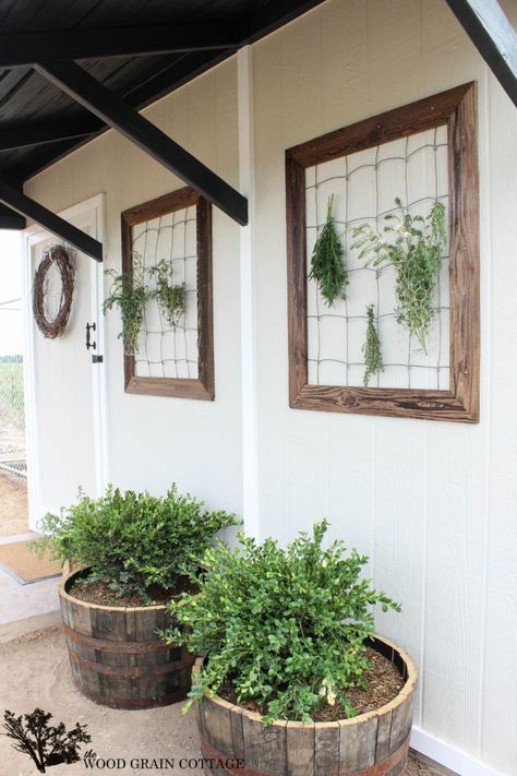 Diy Shed Makeover by The Wood Grain Cottage - Outdoor Space - Home Improvement MNews @3MDIY Herb Drying Rack, Herb Drying, Shed Makeover, Herb Wall, Backyard Shed, Wood Shed, Diy Shed, Shed Plans, Eclectic Home