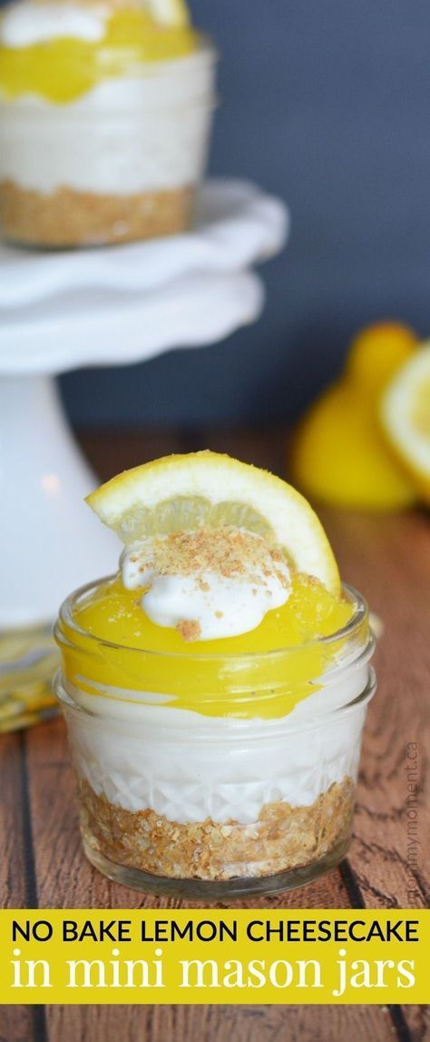 Jarcuterie Ideas, Ramekin Desserts, Jar Desserts, No Bake Lemon, Mason Jar Desserts, No Bake Lemon Cheesecake, Lemon Cheese, Jar Recipes, Ladies Tea