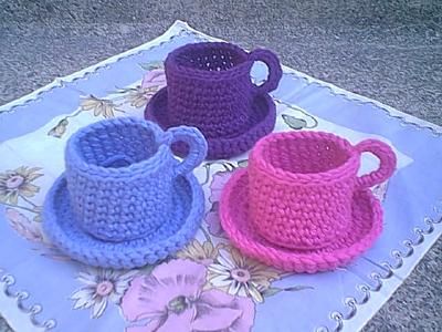 Crochet Tea Cup, Amigurumi Food, Kitchen Crochet, Crocheted Toys, Crochet Food, Crochet Kitchen, Crochet Creations, Coffee Cozy, Play Food