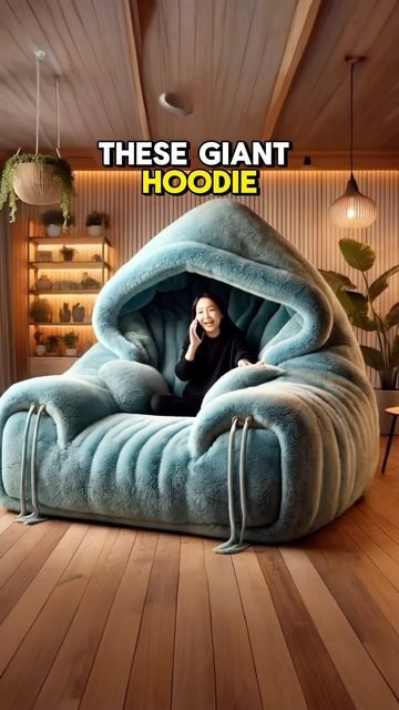 Giant Hoodie, Comfy Office Chair, Cool Room Decor, Pallet Couch, Velvet Couch, Hoodie Aesthetic, Women Blouses Fashion, Leather Couch, Wearable Blanket