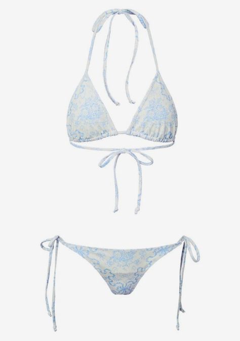 Bathing Suits Ideas, Blue Bathing Suits, Outfits Bikinis, Swimsuits Vintage, Swimsuit Inspo, Pretty Bikinis, Summer Bathing Suits, Bow Print, Cute Bathing Suits