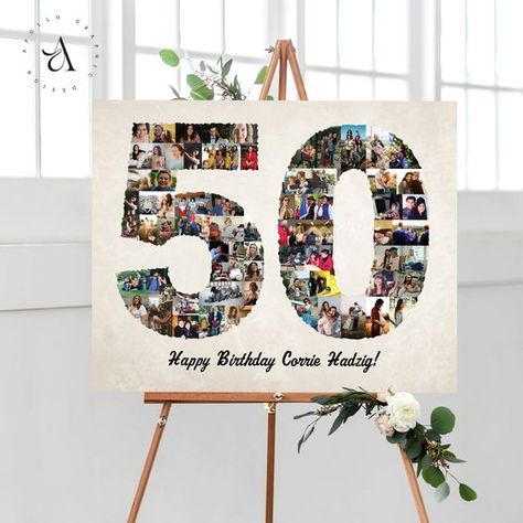 50th Birthday Photo Collage, Custom Number 50 Picture Collage, Anniversary Gift Idea for Him, Birthday Party Decorations, DIGITAL FILES! 70th Birthday Decorations, Birthday Photo Collage, Photo Collage Gift, 70th Birthday Parties, Cadeau Photo, Collage Poster, Personalized Photo Gifts, 90th Birthday, Birthday Photo