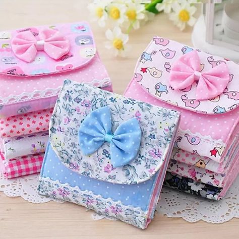 9Up Sanitary Pad Pouch,Girls Cotton Bow Sanitary Napkin Pouch(3 Compartment, 2Pcs) Pouch multi colour - Price in India | Flipkart.com Sanitary Bag, Sanitary Napkin Bag, Easy Bag, Sanitary Towels, Pads Tampons, Padded Pouch, Pouch Sewing, Panty Liner, Purse Holder