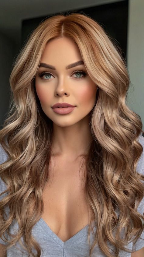 january hair color ideas Warm Winter Blonde Hair Color, Brown With Caramel Highlights Straight, Caramel Highlights Straight, Caramel Highlights Straight Hair, Medium Brown With Caramel Highlights, Highlights Straight Hair, Blonde And Caramel Highlights, January Hair Color Ideas, Thick Highlights