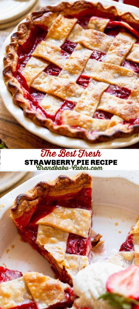 Best Strawberry Pie Recipe, Best Strawberry Pie, Strawberry Pie Recipe, Cheesecake Oreo, Summer Pie, Fresh Strawberry Pie, Fall Baking Recipes, Easy Gluten Free Desserts, Homemade Snickers