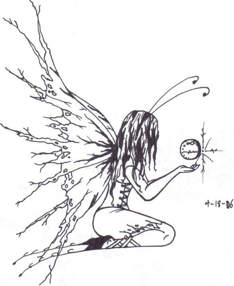 Fairy Sitting With An Orb O.o by the-dork-of-doom on DeviantArt Fairy Figure Drawing, Sitting Fairy Tattoo, Dark Fairy Illustration, Fairy Sitting Drawing, Sitting Fairy, Fairy Sitting, Dark Fairy Drawing, Fairy Line Drawing, Fairy Line Art