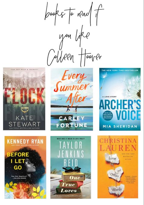 Authors Similar To Colleen Hoover, If You Like Colleen Hoover Books, Books Similar To Colleen Hoover, Authors Like Colleen Hoover, Books To Read If You Like Colleen Hoover, Books Like Colleen Hoover, Colleen Hoover Books List, Books Checklist, Kindle Girlie