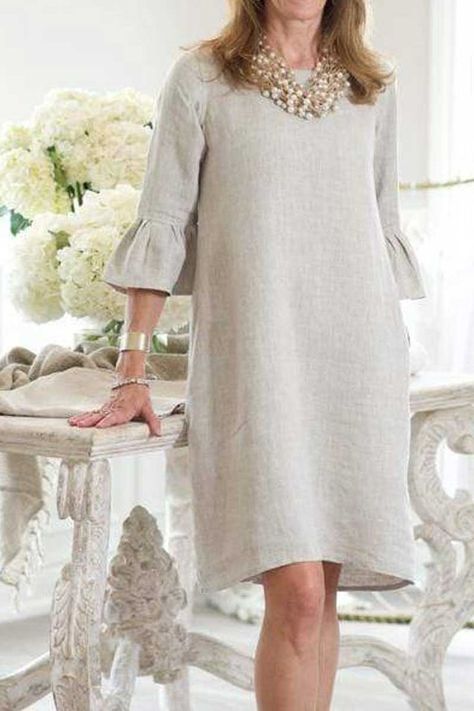 Comfy Work Outfit, Proper Attire, Fashionable Work Outfit, Linen Shift Dress, Natural Clothing, Luxe Style, Linen Fashion, Womens Shift Dresses, Romantic Dress