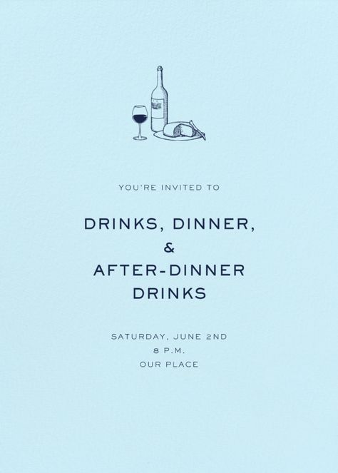 Glacier (Tall) | Send online instantly | RSVP tracking Wine Reference, Cocktail Invitation, Menu Drink, Bday Party Invitations, Modern Birthday Party, Online Party Invitations, Cocktail Party Invitation, Dinner Party Invitations, Digital Invitations Wedding