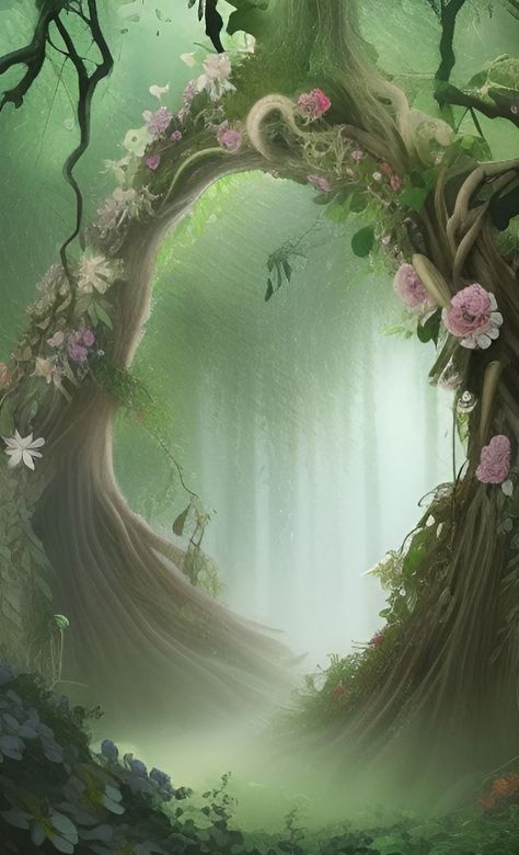 Alice In Wonderland Artwork, Wonderland Artwork, Forest Drawing, Tree Background, Fairy Paintings, Forest Backdrops, Fantasy Forest, Forest Wallpaper, Graphic Design Lessons