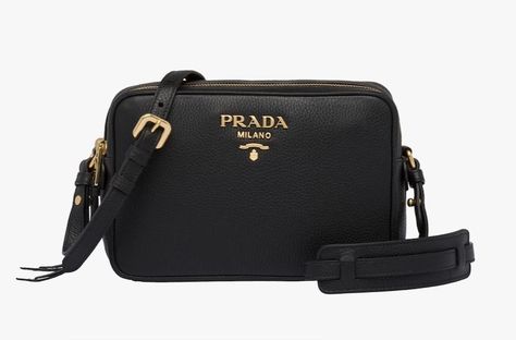 Prada Collection, Leather Cross Body Bag, Black Luxury, Black Leather Crossbody Bag, Designer Crossbody, Best Amazon, Designer Crossbody Bags, Prada Handbags, Leather Cross