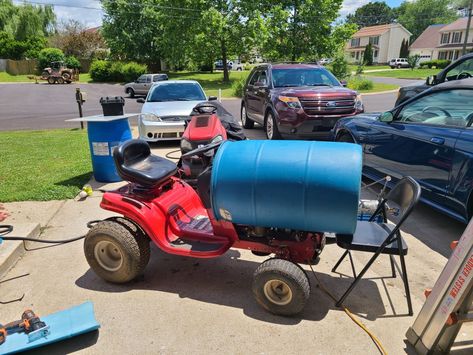 Making a neighborhood train ride out of an old Riding Mower Parade Ideas, Train Party, Riding Lawn Mowers, Outdoor Stuff, Riding Mower, Christmas Parade, Train Ride, Christmas Train, Pedal Cars