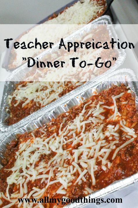 Appreciate your Teacher any time of the year with a meal To-Go! Give them a night off from making dinner. Lasagna To-Go! Teacher Appreciation Meal Ideas, Teacher Appreciation Meals, Teacher Appreciation Dinner, Dinner Lasagna, Chips Salsa, Restaurant Style Salsa, Dinner Gifts, Making Dinner, Vegan Pasta Recipes