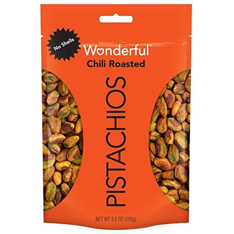 Amazon.com : Wonderful Pistachios, No Shells, Chili Roasted, 5.5 Ounce Resealable Pouch : Grocery & Gourmet Food Tabasco Pepper, Wonderful Pistachios, Pistachios Nuts, Roasted Nuts, Healthy Choice, Plant Protein, Trail Mix, Stuffed Shells, Plant Based Protein