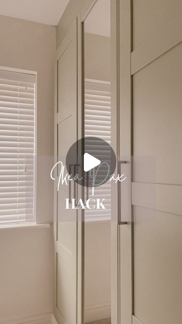 Lindsay Jayne ✨ Home Interiors & Renovation ✨ on Instagram: "Even now I get more messages over the IKEA Pax hack than any other so here’s a step by step on how we did it ! We took a double and single wardrobe and made a base for them to sit on that was high enough to accommodate the skirting board. We then screwed a baton to the wall to secure the wardrobes to and put them in place. We then made side panels and a top panel out of mdf to make it look built in and added the skirting board on. My daughter chose the wardrobes to be painted in @farrowandball vert de terre to match her feature wall and we got these sprayed professionally by @deevalleyspraysolutions to make them more durable ( although slightly more expensive than painting them by hand I would recommend this method every time Window Between Wardrobe, Ikea Pax Cream, Ikea Pax Wardrobe Painted, Ikea Pax Paint Match, Beige Pax Wardrobe, Painting Pax Wardrobe, Ikea Pax Wardrobe Hack High Ceiling, Ikea Pax Height Extension, Pax 75 Cm Ikea Door Hack