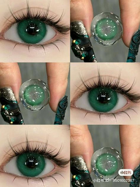 Contact Lenses Aesthetic, Green Eyes Contacts, Green Eye Contacts, Green Contact Lenses, Rare Eye Colors, Cool Contacts, Eye Lens Colour, Colored Eye Contacts, Cosmetic Contact Lenses