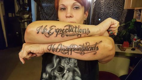 no expectations, no disappointments tattoo No Expectations No Disappointments, No Expectations, Tatting, Tattoo Quotes, Tattoos, Pins