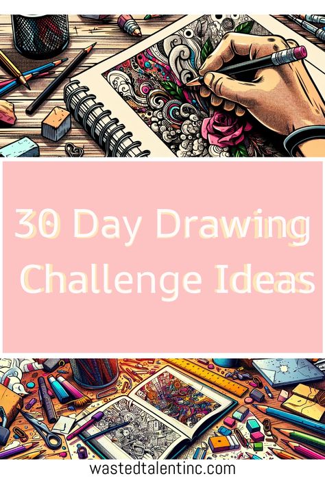 Skill up with with our 30-day drawing challenge ideas, perfect for artists of all levels. Celebrate your progress, connect with a community, and share your art to inspire others. Dive into a world of creativity and improvement. Sketchbook Challenge Ideas, Digital Art Challenges For Beginners, Draw What You See Challenge, Art Challenge Ideas, Art Block Inspiration, Drawing Challenge Ideas, Mythical Creatures Drawings, 30 Day Art Challenge, Blind Contour Drawing