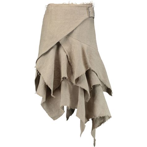 Marques' Almeida Ruffled asymmetric linen wrap skirt (405 CAD) ❤ liked on Polyvore featuring skirts, ecru, frilly skirt, ruffle skirt, wrap skirt, flouncy skirt and linen skirt Asymmetrical Wrap Skirt, Assymetric Skirts, Asymmetrical Streetwear, Asimetric Skirt, Asymmetrical Skirt Pattern, Skirt Design Ideas, Assymetric Skirt, Layered Skirt Outfit, Unique Skirts Design