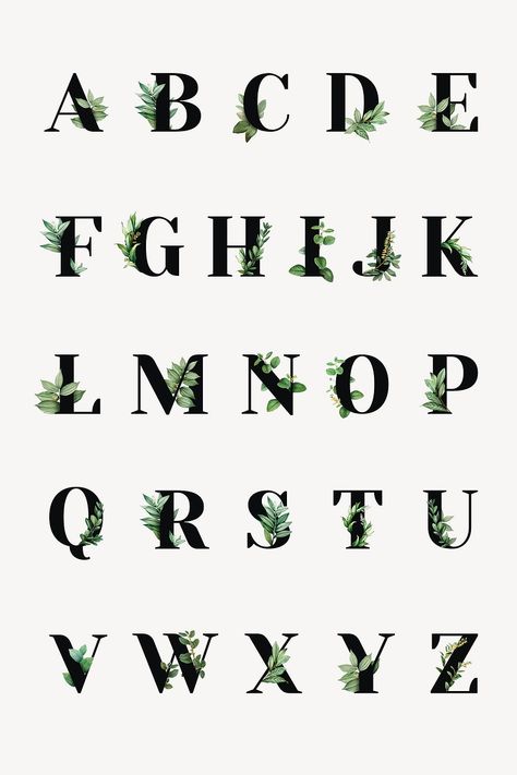 Botanical capital alphabet collection psd | free image by rawpixel.com / Aum All Alphabet Wallpaper Letters, Printable Alphabet Letters Aesthetic, Alphabet Fonts Printable, Alfabet Aesthetic, Capital Letters Calligraphy, Capital Letters Font, Floral Fonts, Alphabet Aesthetic, Capital Letter Fonts