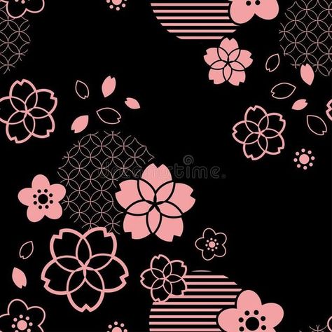 Japanese Designs Pattern, Japanese Texture Pattern, Japanese Patterns Traditional Sakura, Cyberpunk Cherry Blossom, Sakura Pattern Design, Japanese Kimono Pattern Design, Haori Pattern Design, Japan Pattern Design, Japanese Patterns Traditional