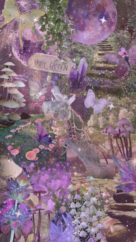 Light Purple Aesthetic Flowers, Light Purple Fairy Aesthetic, Pink Fairy Garden Aesthetic, Fairy Core Lockscreen, Tangled Purple Aesthetic, Lavender Fairy Aesthetic, Purple Cottagecore Wallpaper, Purple Earthy Aesthetic, Purple Aesthetic Fairy