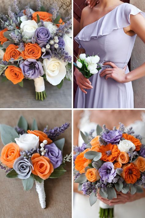 Orange And Lavender Wedding, Orange Wedding Color Palette, Wedding Color Schemes Purple, Lavender Wedding Colors, Wedding Color Palette Ideas, Sage Green Wedding Colors, Winter Wedding Color Palette, Wedding Color Palette Summer, Spring Wedding Color Palette