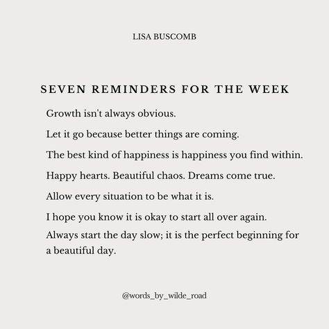 7 beautiful reminders for the week ahead 🤍 Share with a friend who may need these words. Week Ahead Quotes, Career Motivation, Agenda Planner, Positive Mindset, Positive Thoughts, Real Quotes, Words Of Wisdom, Quotes