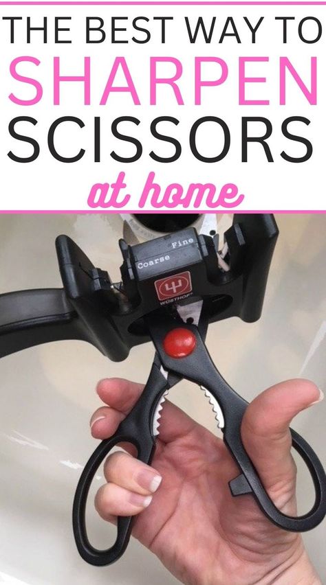 Want the best way to sharpen scissors? Check out this easy DIY tip on how to sharpen scissors at home. It's an easy way to do it! Saving Money Diy, Homemaking Tips, How To Sharpen Scissors, Household Management, Diy Cleaning Hacks, Best Money Saving Tips, Quick Diy, Kitchen Cleaning Hacks, Sharper Image