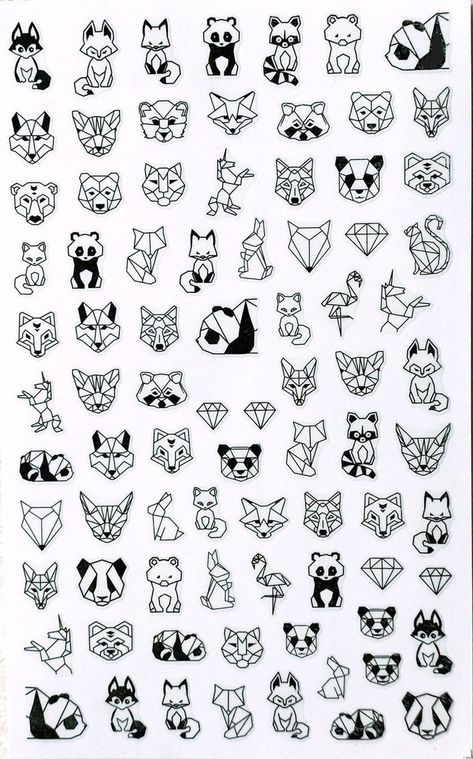 Basic Nail Art, Basic Nail, Fox Nails, Nail Art Stencils, Unique Nail Designs, Art Flash, Nail Drawing, Geometric Nail, Shrinky Dink