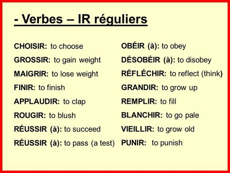 - IR Verbs - French Tutoring and Resources French Verbs, Theory Of Relativity, French Resources, French Teacher, French Vocabulary, Second Language, College Degree, How To Speak French, Speaking English