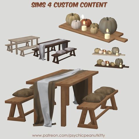 the sims 4 custom content cc furniture ts4 outdoor Sims 4 Hay Cc, Sims 4 Table Runner Cc, Sims 4 Dinner Table Cc, Sims 4 Tablecloth, The Sims 4 Outdoor Cc, Sims 4 Cc Cabin, Sims 4 Outdoor Furniture Cc, Sims Cabin, Sims 4 Cc Outdoor Furniture