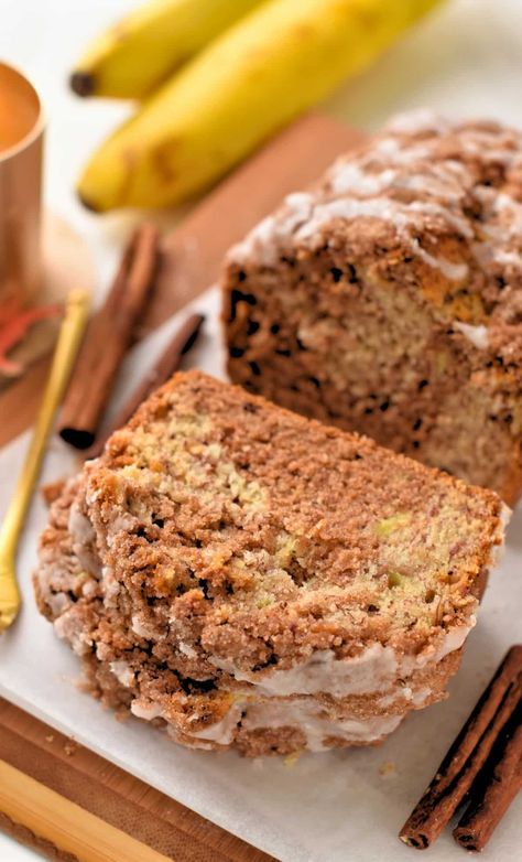 Cinnamon Banana Bread Bread Flavors, Cinnamon Dough, Conscious Plant Kitchen, Dairy Free Banana Bread, Cinnamon Banana Bread, Peanut Butter Banana Bread, Tiktok Recipes, Plant Kitchen, No Rise Bread