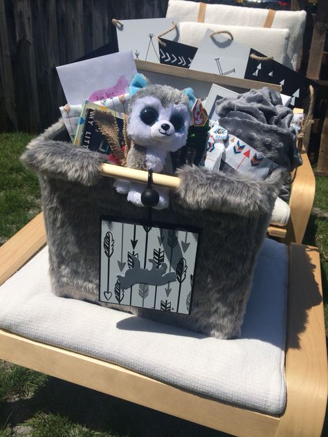 Wolf Nursery Gift boy baby shower box. Hobby Lobby is the place to go! Camping chic nursery is in! Camping Chic, Wolf Nursery, Baby Shower Box, Shower Box, Chic Nursery, Nursery Gift, Boy Baby Shower, Boy Shower, Go Camping