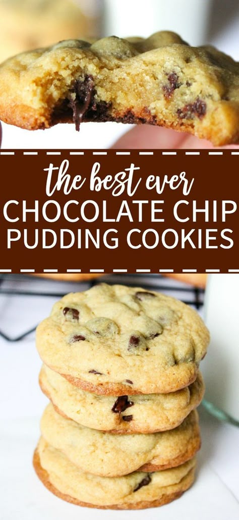 Chocolate Chip Cookies With Pudding, Melted Chocolate Chips, Chocolate Chip Pudding, Chocolate Chip Pudding Cookies, Recipe Cookies, Ultimate Cookies, Fresh Baked Cookies, Pudding Cookies, Chocolate Chip Cookie Recipe