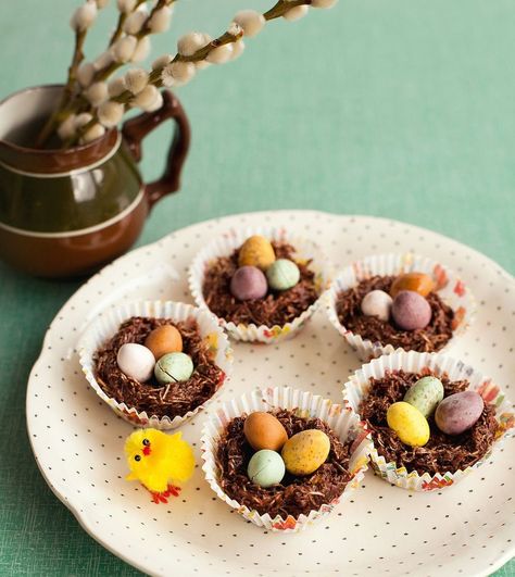 Mini Egg Recipes, Easter Buns, Chocolate Nests, Easter Bun, Easter Cooking, Easter Recipe, Easter Nests, Easter Baking, British Bake Off