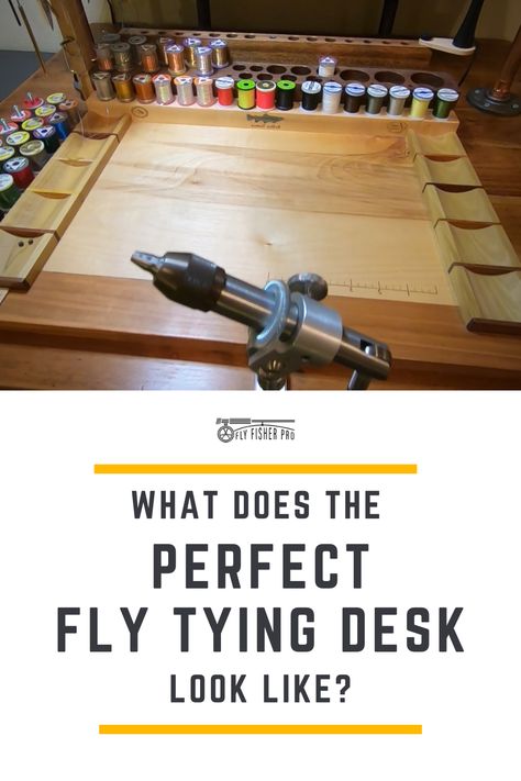 Fly Tying Station Ideas, Diy Fly Tying Station, Fly Tying Bench Ideas, Fly Tying Desk Ideas, Fly Tying Organization, Fishing Workshop, Fly Tying Station, Fishing Man Cave, Fly Tying Bench