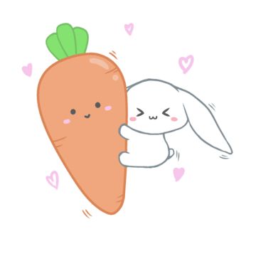 Rabbit And Carrot Drawing, Bunny Holding Carrot, Carrot Drawing, Hand Drawn Border, Eating Carrots, Bunny Carrot, Cute Png, Air Clay, Yellow Wreath